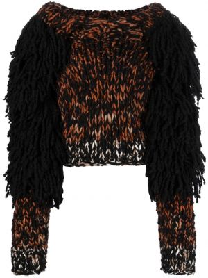 Пуловер с ресни Knwls черно