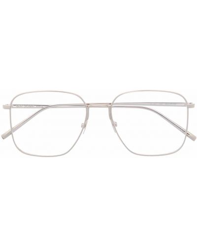 Okulary korekcyjne oversize Saint Laurent Eyewear srebrne