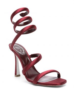 Satynowe sandały Renè Caovilla czerwone