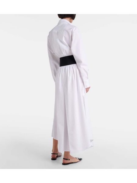 Vestido camisero de algodón Alaïa blanco