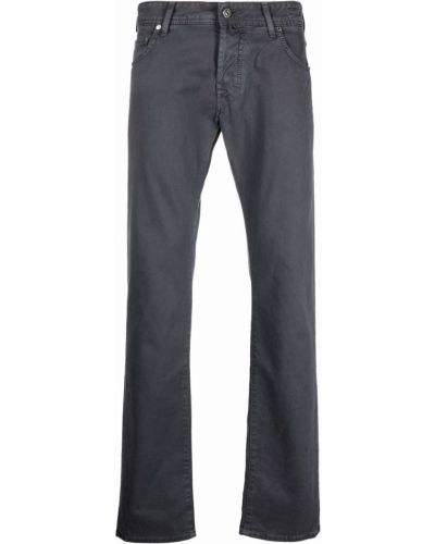Pantalones rectos de cintura alta Jacob Cohen gris