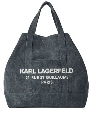 Shopper kabelka Karl Lagerfeld modrá