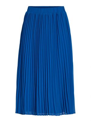 Plisované midi sukně Vila modré
