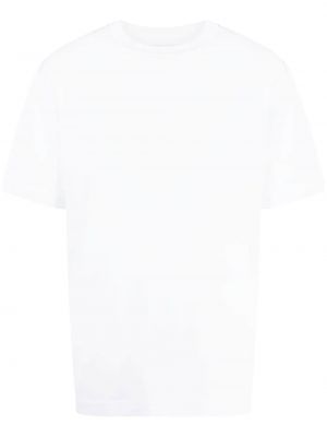 Памучна тениска с кръгло деколте Sunspel бяло