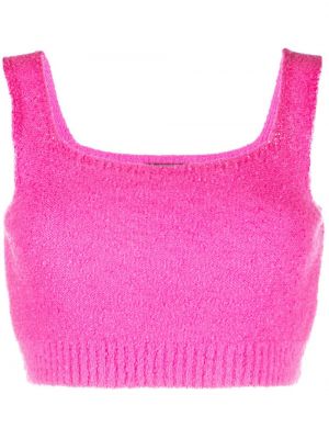Crop top din fleece tricotate Undercover roz