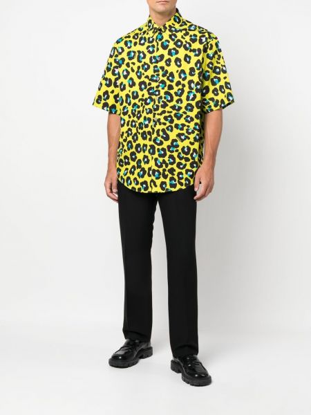 Hemd mit print mit leopardenmuster Versace gelb