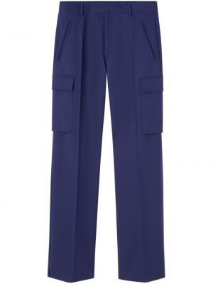 Μάλλινο παντελόνι cargo Versace μπλε