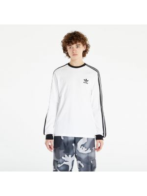 Pruhované tričko s dlouhými rukávy Adidas Originals bílé