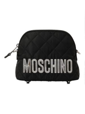 Стеганая сумка через плечо Moschino черная