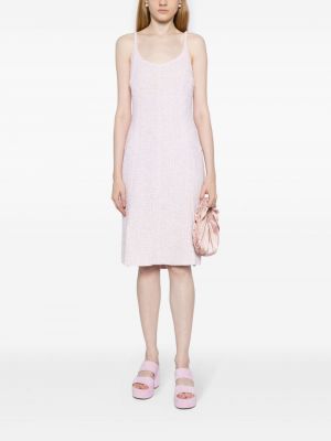 Sukienka bez rękawów tweedowa Chanel Pre-owned różowa