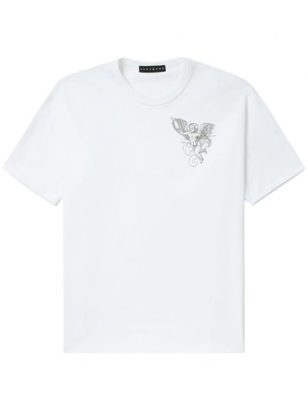 Bombažna majica s potiskom Roar bela