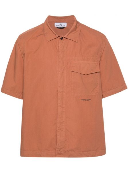 Риза с принт Stone Island оранжево