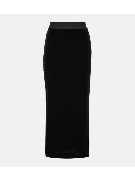 Бархатная юбка-карандаш Dolce&gabbana черная