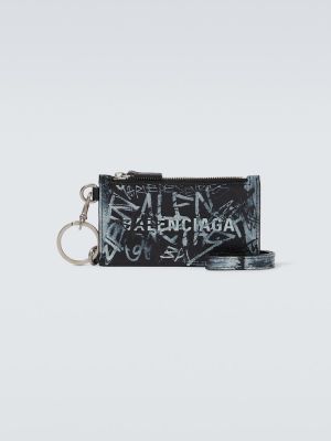 Kožená peněženka s potiskem Balenciaga