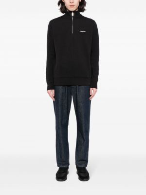 Džemperis ar rāvējslēdzēju ar apdruku Calvin Klein melns
