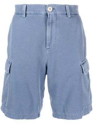 Shorts cargo en coton avec poches Brunello Cucinelli bleu