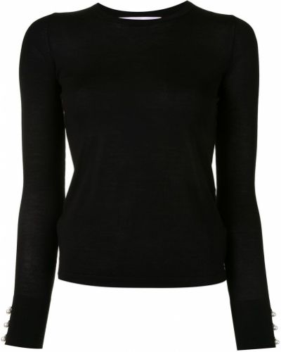 Jersey de tela jersey con apliques Carolina Herrera negro