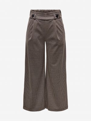 Viskózové kostkované kalhoty s kapsami Jdy - hnědá