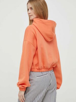 Mikina s kapucí s potiskem Calvin Klein Jeans oranžová
