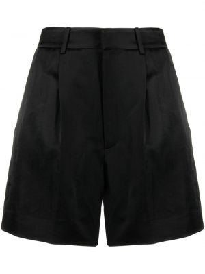 Satenaste kratke hlače z vezenjem Ralph Lauren Collection črna