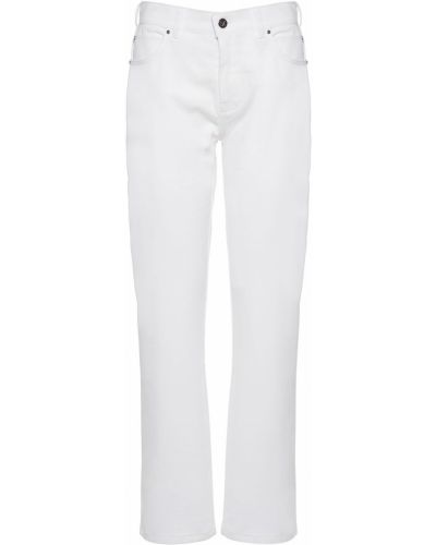 Bavlněné džíny s klučičím střihem Max Mara bílé