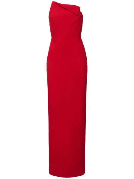 Crêpe asymmetrisk ull dress Roland Mouret rød