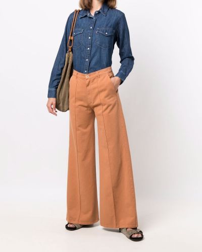 Pantalones bootcut con bolsillos Forte Forte naranja
