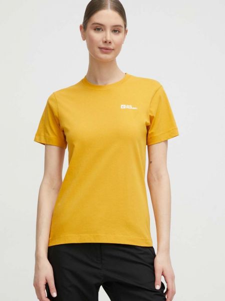 Koszulka bawełniana Jack Wolfskin żółta