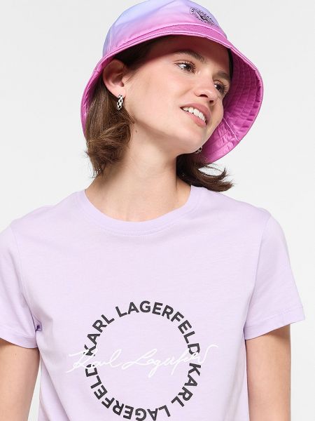 Kapelusz Karl Lagerfeld różowy