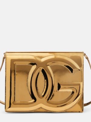 Bőr crossbody táska Dolce&gabbana aranyszínű