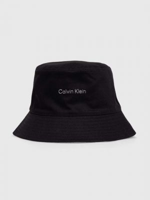Хлопковая шляпа Calvin Klein черная