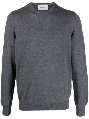 Szary sweter wełniany z okrągłym dekoltem D4.0