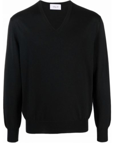 Jersey de punto con escote v de tela jersey D4.0 negro