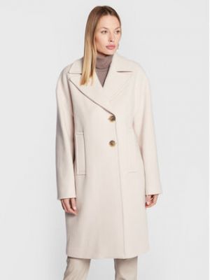 Manteau d'hiver en laine large Pinko beige
