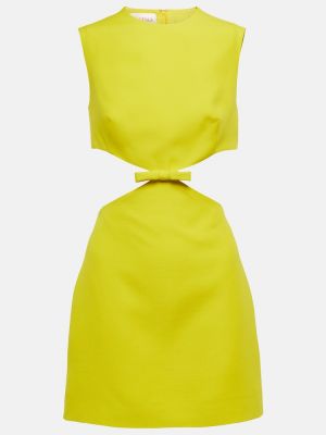 Mini robe en laine en soie Valentino jaune
