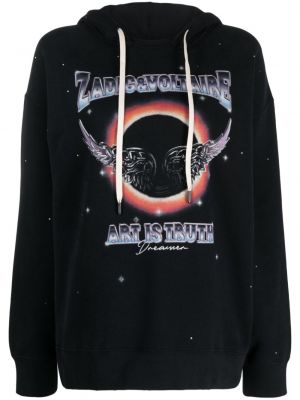 Raštuotas džemperis su gobtuvu Zadig&voltaire juoda
