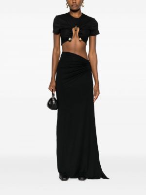 Drapiruotas asimetriškas maksi sijonas Concepto juoda