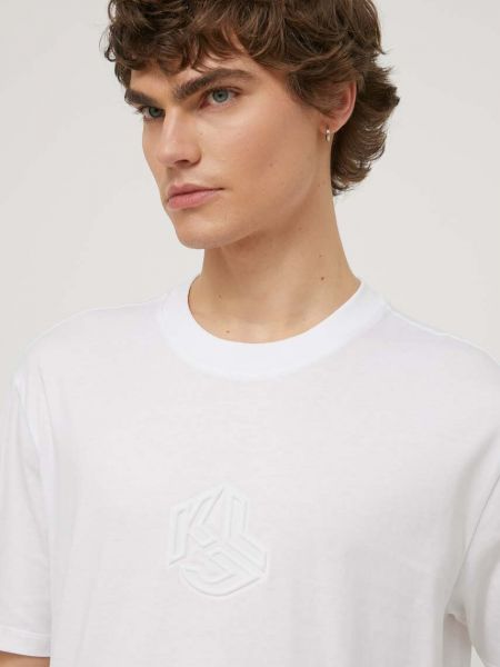 Бавовняна футболка з аплікацією Karl Lagerfeld Jeans біла