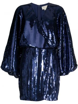 Коктейлна рокля с пайети Sachin & Babi синьо