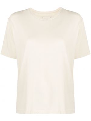 Памучна тениска с кръгло деколте Khaite бяло