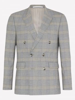 Клетчатый приталенный пиджак Burton серый