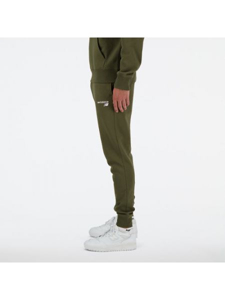Pantalon classique en polaire en coton New Balance vert