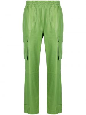 Кожени карго панталони Arma зелено