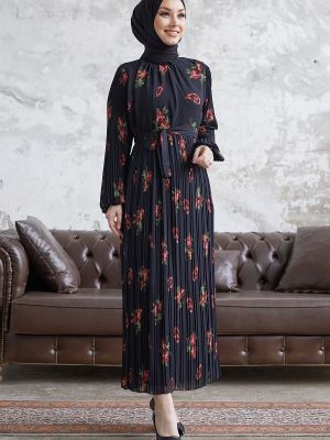 Sukienka szyfonowa w kwiatki Instyle czarna