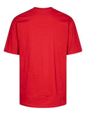 Koszulka bawełniana z nadrukiem Supreme czerwona