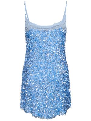 Mini vestido de crepé Leslie Amon azul