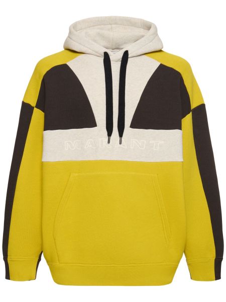 Pamučna hoodie s kapuljačom Marant žuta