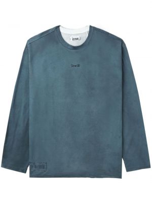 T-shirt en coton à imprimé Izzue bleu