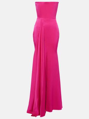 Σατέν μάξι φόρεμα ντραπέ Alex Perry ροζ