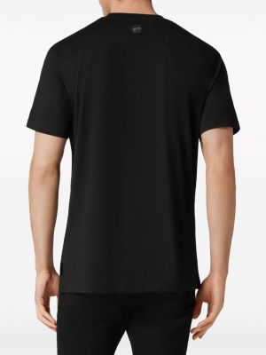 Křišťálové bavlněné tričko Philipp Plein černé